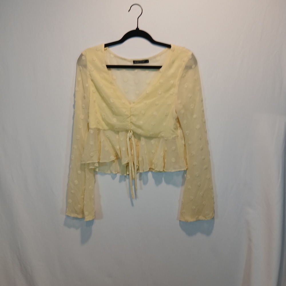 Double Crazy sz M crop blouse retro romantic 60s 70s 90s coquette fairy flirty